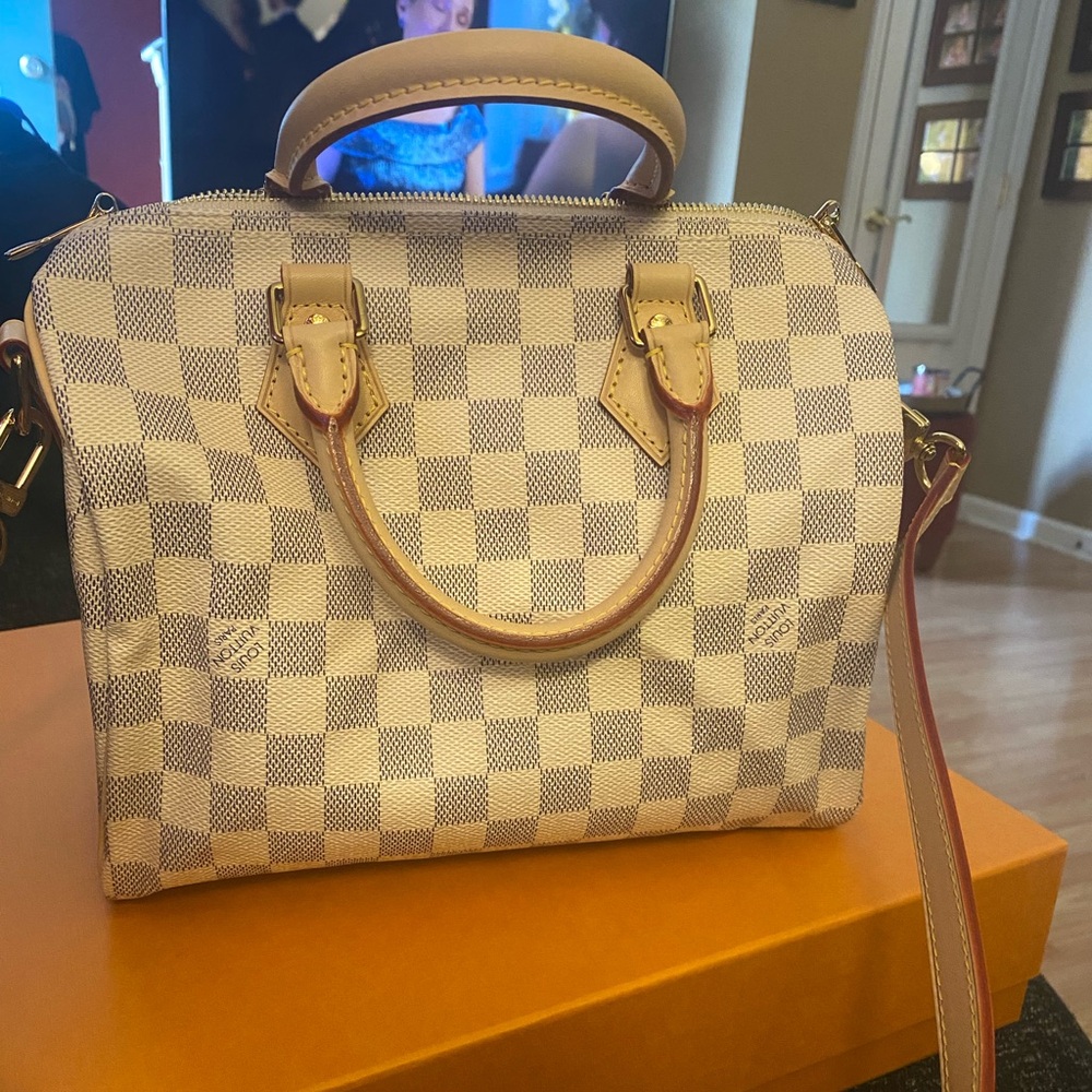 💯 Speedy 25 Damier Azur- LIKE New